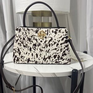 Tory Burch spotted Calf Hair Small Purse with Gold Logo